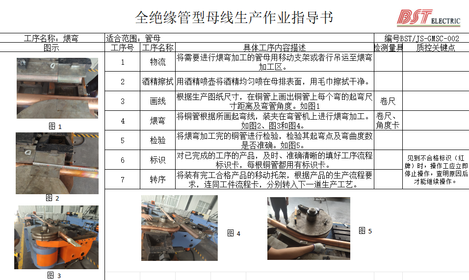 全绝缘管母线煨弯生产作业指导书